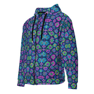 Retro Flower Power Unisex zip hoodie