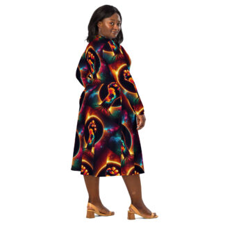 Universe Soul Power long sleeve midi dress