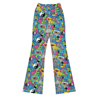 Pop Art Nostalgia Pattern Flare leggings