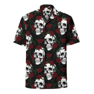 Skulls and Roses unisex button shirt